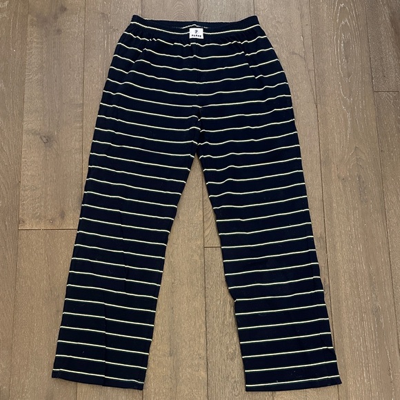 Parke Pants - Parke Striped Cotton Boxer Pants in Denim Stripe